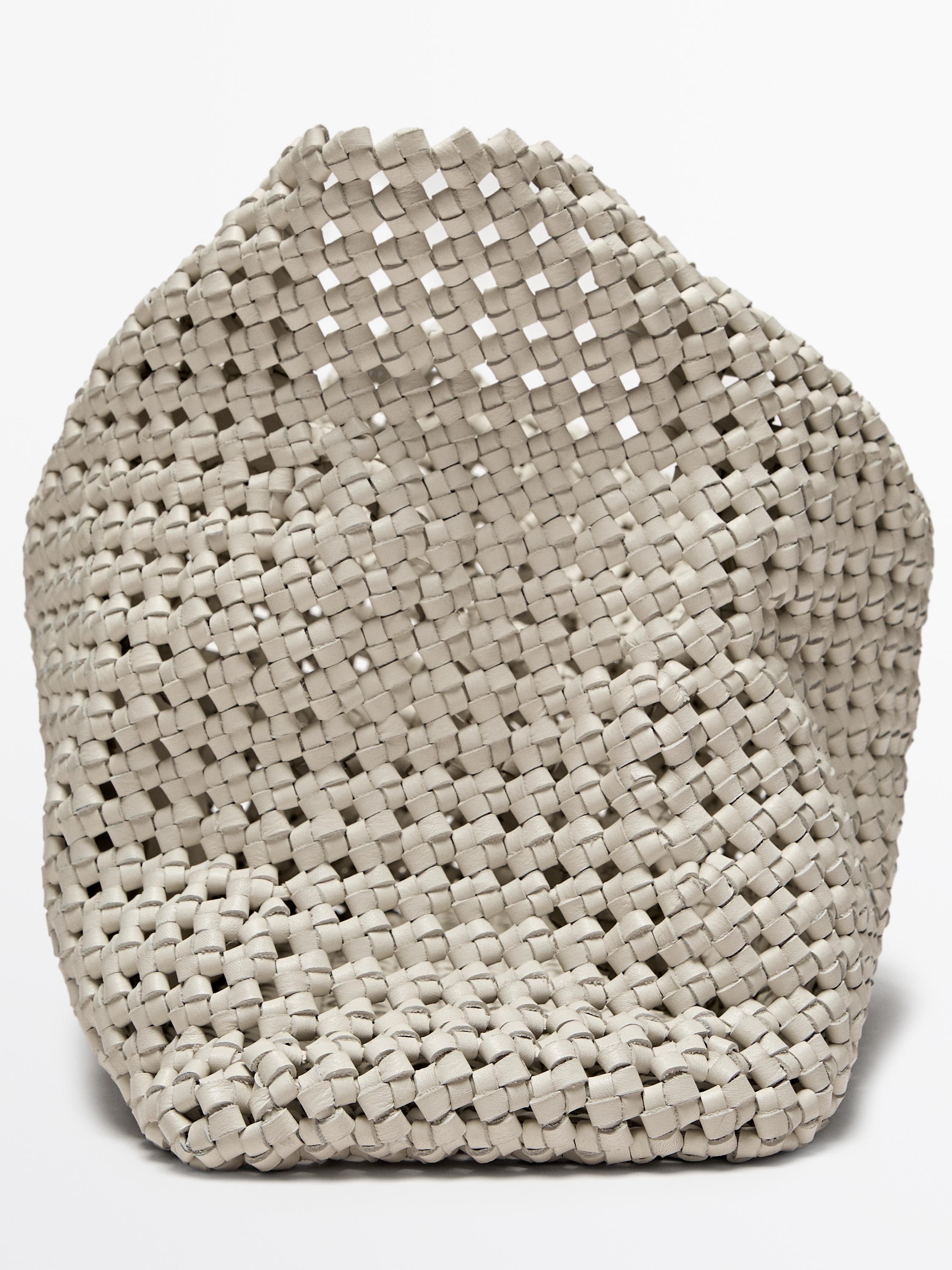 Braided nappa leather shopper bag